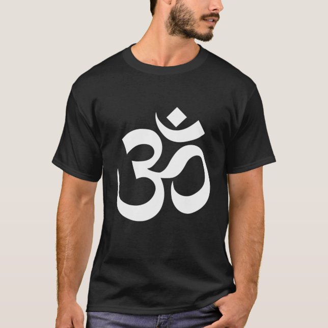 Camiseta Símbolo Aum Meditação Yoga Men Mulheres Professora (Frente)