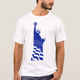 Camiseta Símbolo azul do americano dos EUA da estátua da