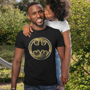 Camiseta Símbolo Batman Logotipo Dourado