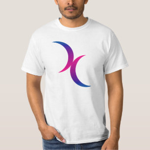 Camiseta Símbolo bissexual do orgulho da lua crescente