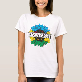 Camiseta símbolo bonito de amazigh yaz - com girassol amazi