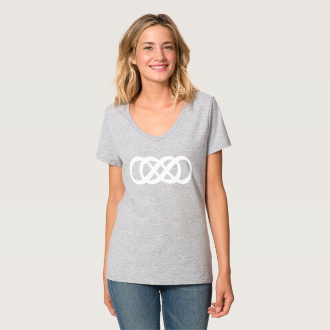 Camiseta Símbolo branco de infinidade dupla (Frente Completa)