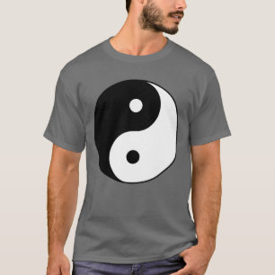 Camiseta símbolo branco preto de yang do yin