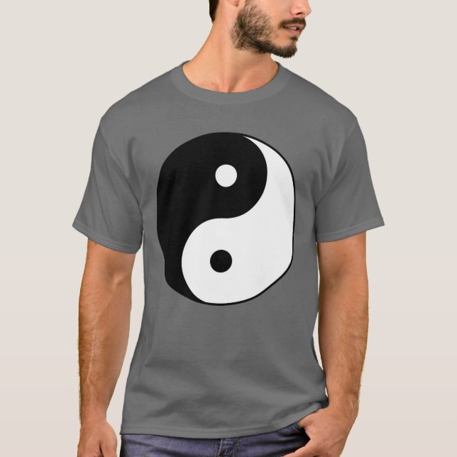 Camiseta símbolo branco preto yin yang (Frente)