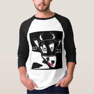 Camiseta Símbolo Bull Ano Novo 2021 Calendário chinês preto
