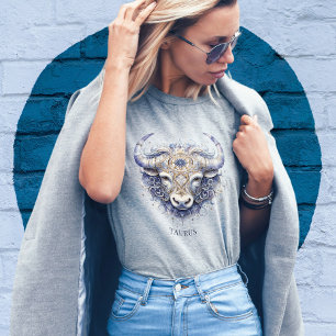 Camiseta Símbolo Celestial Bull Fantasy Taurus Womens