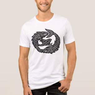 Camiseta Símbolo Celta de Correntes Gêmeas de Peixes Burn