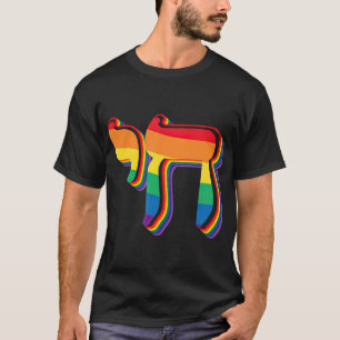 Camiseta Símbolo Chai Orgulho gay judeu Sinalizador arco-
