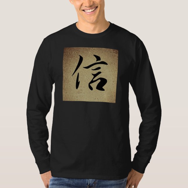 Camiseta Símbolo chinês FAITH Image Men's Long Sleeve (Frente)