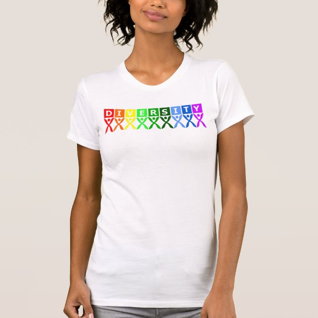 Camiseta Símbolo colorido da diversidade (Frente)