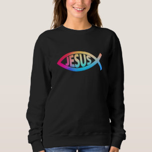 Camiseta Símbolo cristão Jesus Crianças de Peixes Jesus S