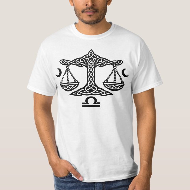 Camiseta Símbolo da Balança Lunar Celta | BurnsInHell Ink (Frente)