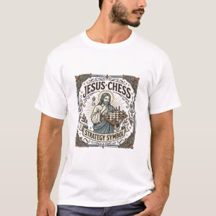 Camiseta Símbolo da Estratégia de Xadrez de Jesus Estratégi