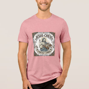 Camiseta Símbolo da Estratégia de Xadrez de Jesus Estratégi