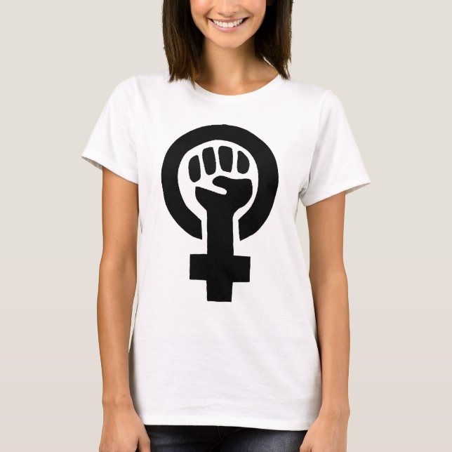 Camiseta Símbolo da feminista do poder da menina (Frente)