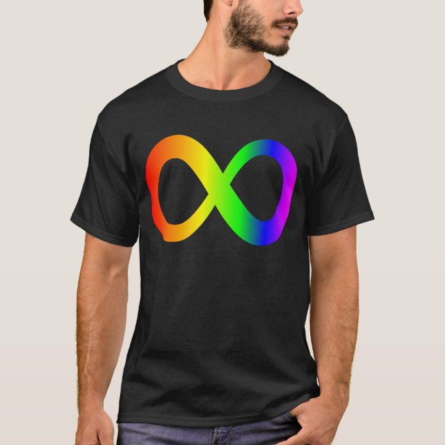 Camiseta Símbolo da infinidade do arco-íris da consciência (Frente)