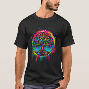 Camiseta Símbolo da legal Árvore da Vida em Estilo de Arte