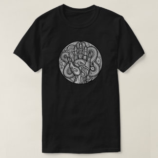CAMISETA SÍMBOLO DA MÃO DA ÁGUA DO NECRONOMICON DE CTHULHU