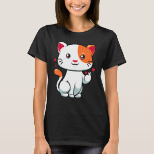 Camiseta Símbolo da Mão dos Dedos do Amor do Gato Pet Fofin
