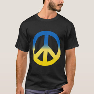 Camiseta Símbolo da Paz - Cores da Bandeira da Ucrânia com