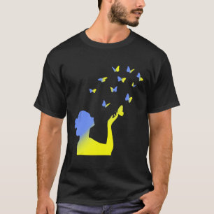 Camiseta Símbolo da Paz Poder Liberdade Bandeira Ucraniana