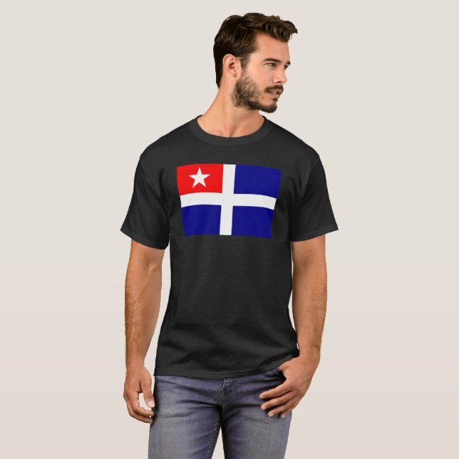 Camiseta símbolo da piscina da bandeira da região de crete (Frente Completa)