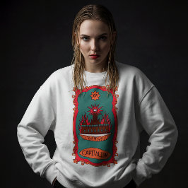 Camiseta Símbolo da Torre do Tarot do Capitalismo Eficaz Qu