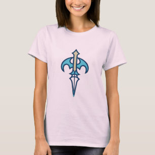 Camiseta Símbolo de Adaga de Asa de Morcego Verde Azul