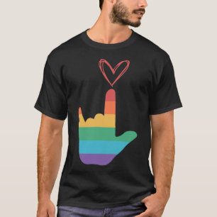 Camiseta Símbolo de Amor Arco-íris ASL Surdo