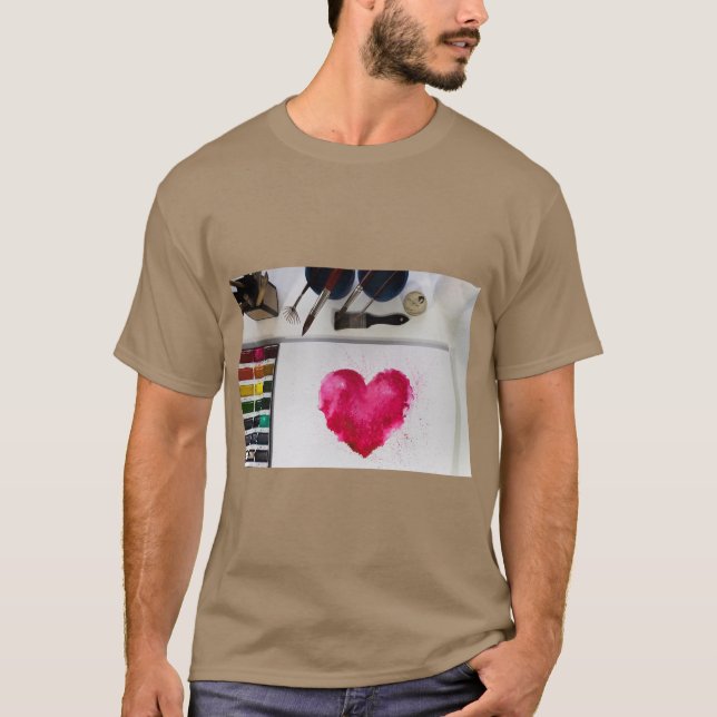 Camiseta Símbolo de Amor Coração Elegante (Frente)