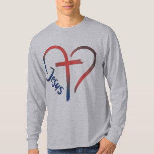 Camiseta Símbolo de amor entre Jesus e coração