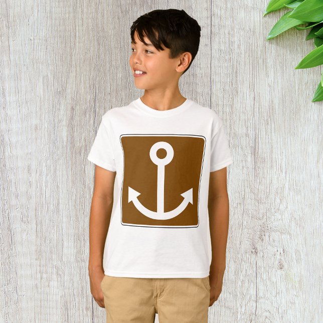 Camiseta Símbolo de Âncora Náutica Sinal Marinha Marrom (Criador carregado)