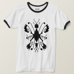 Camiseta Símbolo de Artesanato da Linha Preta e Branca