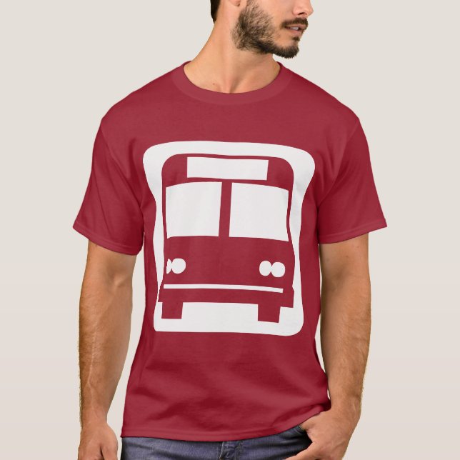 Camiseta Símbolo de barramento - Branco a Escuro (Frente)
