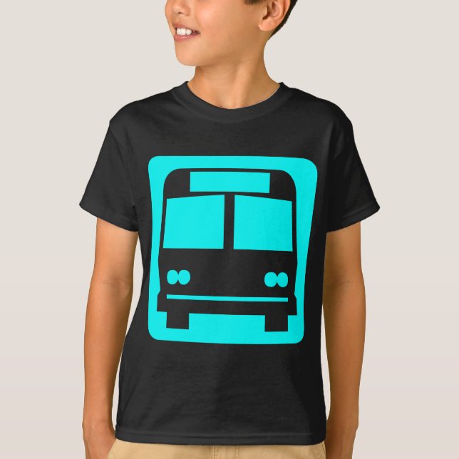 Camiseta Símbolo de barramento - Ciano (Frente)