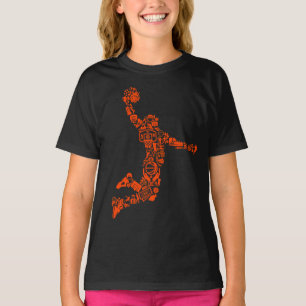 Camiseta Símbolo de basquetebol Hoops Slam The Ball Girl