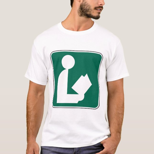 Camiseta Símbolo de biblioteca - Sinal de estrada (Frente)