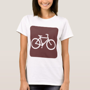 Camiseta Símbolo de Bicicleta - Marrom escuro