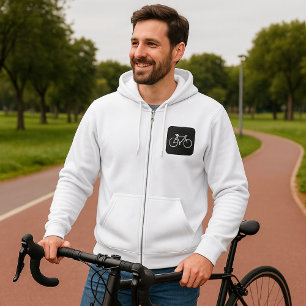 Camiseta Símbolo de Bicicleta Minimalista Preta e Branca