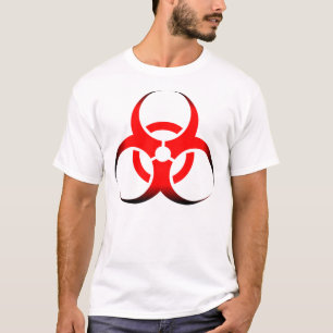 Camiseta Símbolo de Biorisco Biológico vermelho e preto