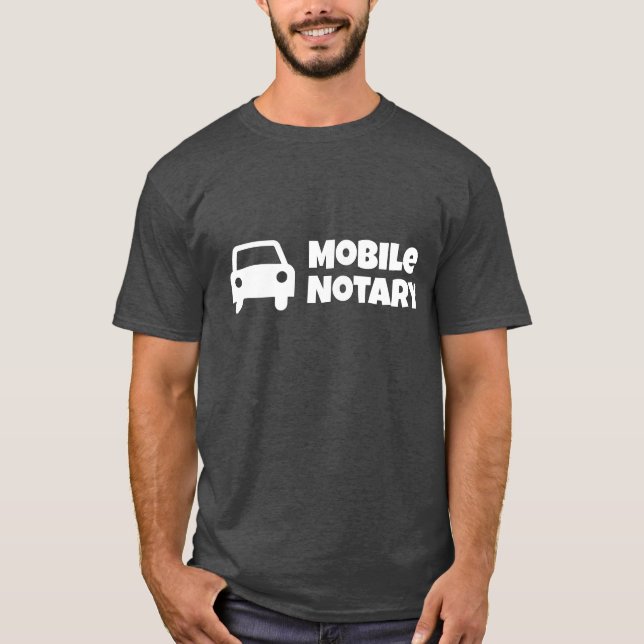 Camiseta Símbolo de Carro Público Notário Móvel (Frente)