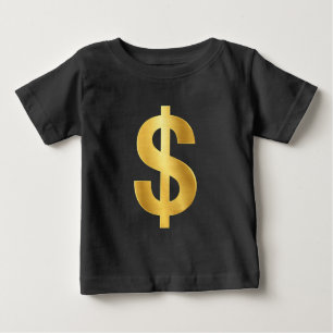 Camiseta Símbolo de Cifrão de Dólar de Ouro – Luxo Minimali