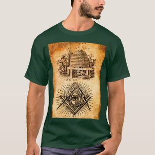 Camiseta Símbolo de colmeia másico Freemason chard quadra
