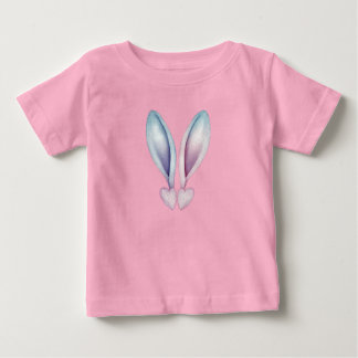 Camiseta Símbolo de Coração de Orelha de Coelho Fofo