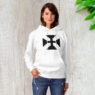 Camiseta Símbolo de Cruz Preta em Pixel Art