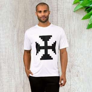 Camiseta Símbolo de Cruz Preta em Pixel Art
