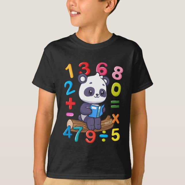 Camiseta Símbolo de Dia de Matemática Número de Meninos Núm (Frente)