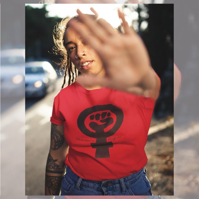 Camiseta Símbolo de Direitos da Mulher Texto (Criador carregado)