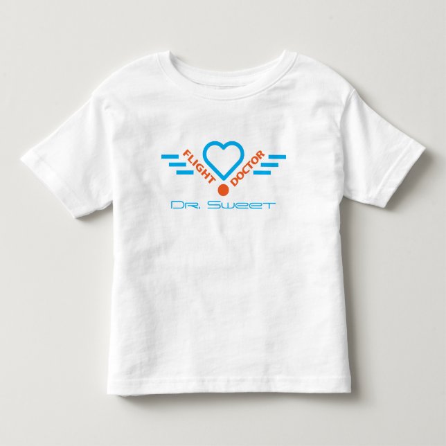 Camiseta Símbolo de doutor de voo com seu nome (Frente)