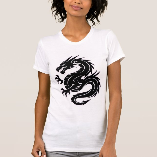 Camiseta símbolo de dragão feminino (Frente)